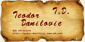 Teodor Danilović vizit kartica